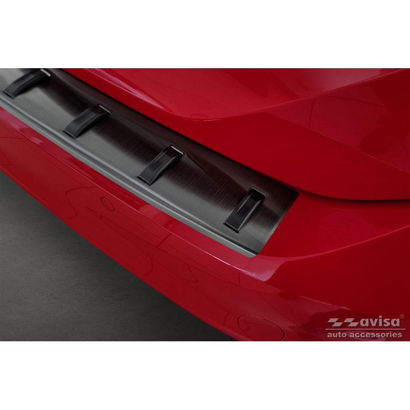Protection de seuil arrière inox noir sur mesure pour Volkswagen Passat Variant 2014-2019 & Facelift 2019-2023 (incl. R-Line/Alltrack) 'STRONG EDITION'