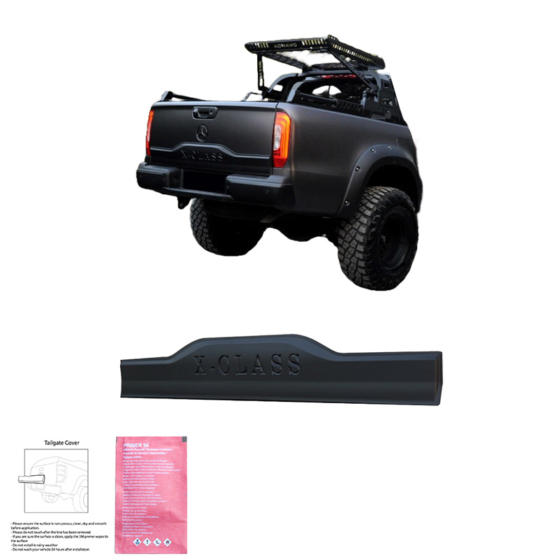Protecteur de hayon sur mesure pour Mercedes Classe-X W470 2017- - Version 2 - Noir mat
