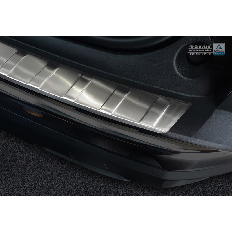 Protection de seuil arrière inox sur mesure pour Peugeot 3008 II 2016- 'Ribs'