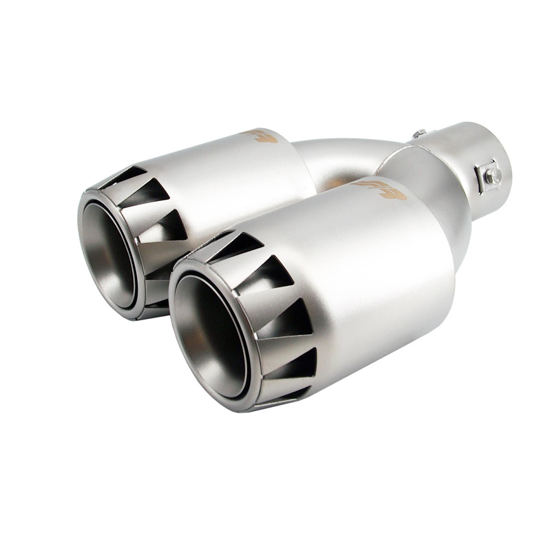 Simoni Racing Embout d'Échappement Rond Double Inox - Titanium Jet Engine Design 185x88xL245mm - Montage ->39-63mm