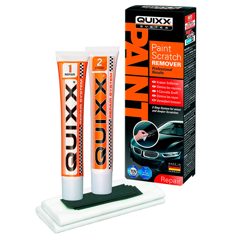Quixx Scratch Remover / Efface-rayures (25g de polish/25g de finition/2 lingettes/4 de papier de verre)