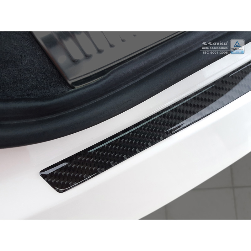 Protection de seuil arrière carboné sur mesure pour Audi Q3 2011-2015 & 2015- Carboné noir