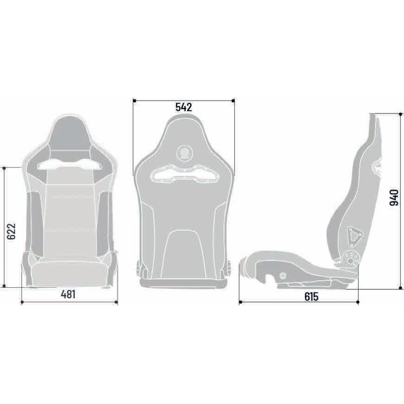 Sparco Siège Baquet SP-R - Skaï/Microfibre Noir + Dossier en PRV - Réglable