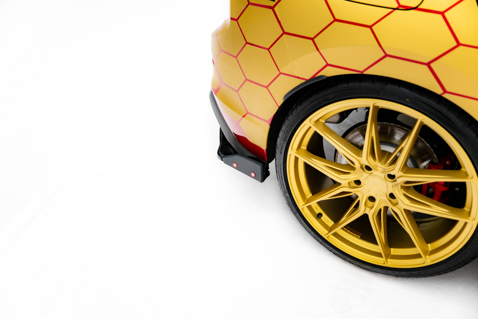 Achterzij Spoilers V.1 + Flaps Volkswagen Golf 8 GTI Clubsport Maxton Glanzend Zwart