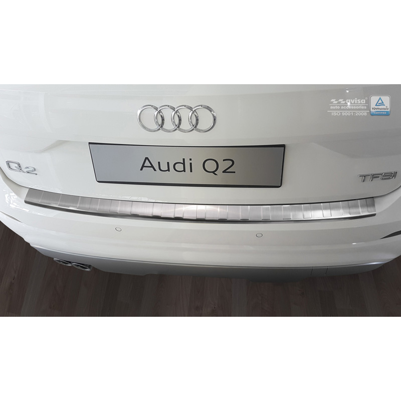 Protection de seuil arrière inox sur mesure pour Audi Q2 2016-2020 'Ribs'