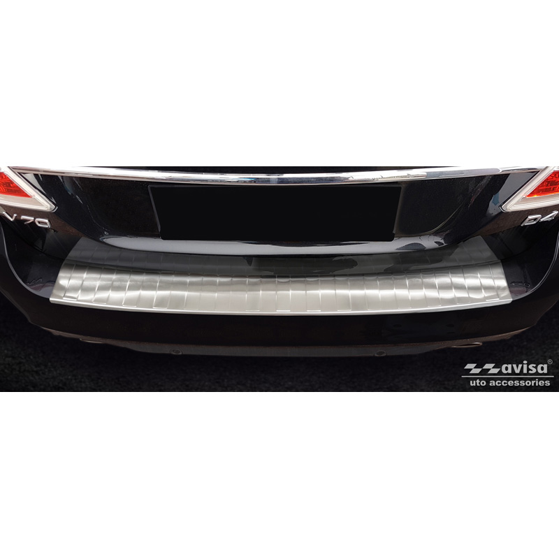 Protection de seuil arrière inox sur mesure pour Volvo V70 Facelift 2013-2016 'Ribs'