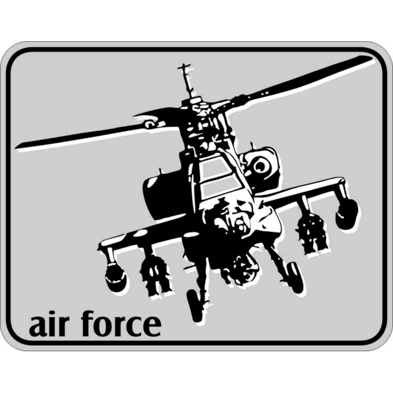 Autocollant AutoTattoo Helicopter 3D Chrome - 7,4 x 5,8 cm