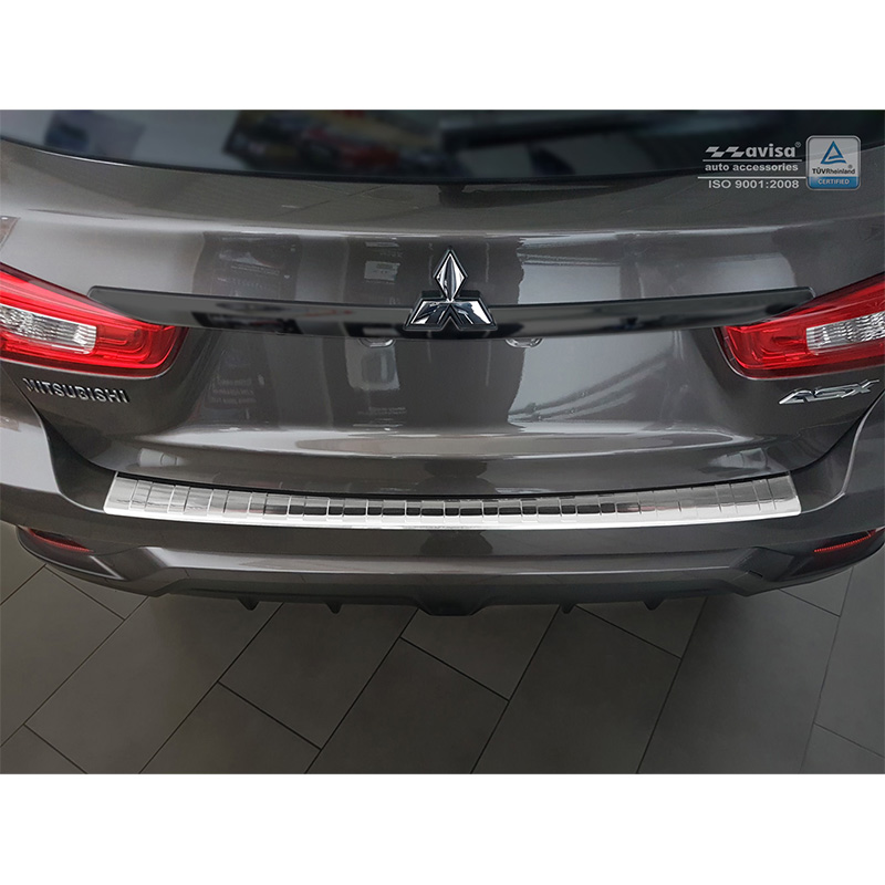 Protection de seuil arrière inox sur mesure pour Mitsubishi ASX 2017-2019 'Ribs'