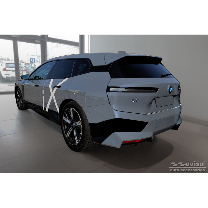 Protection de seuil arrière inox sur mesure pour BMW iX (I20) 2021- 'Ribs'
