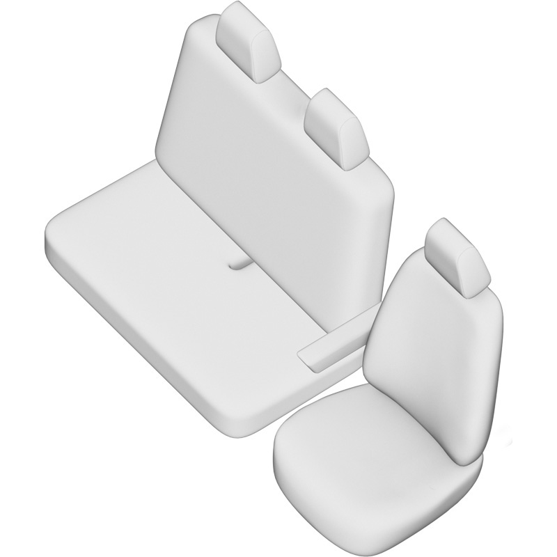 Original Design Housses de siège en tissu 2+1 sur mesure pour Citroën Jumpy/Peugeot Expert/Toyota Proace 2016-/Opel Vivaro 2019-/ Fiat Scudo 2022- (sans siège/banquette divisée)