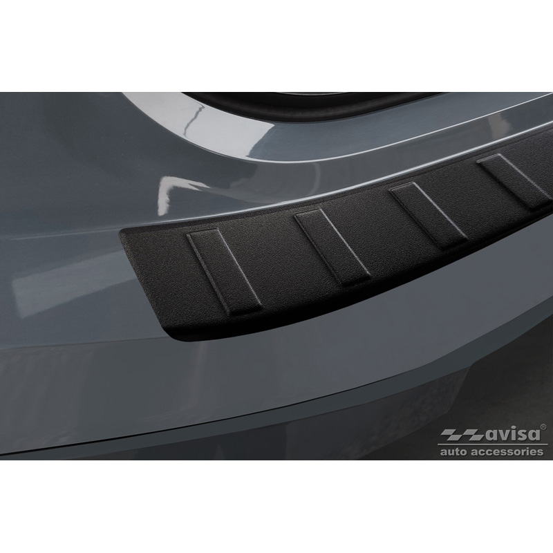 Protection de seuil arrière inox noir mat sur mesure pour BMW iX (I20) 2021- 'Ribs'