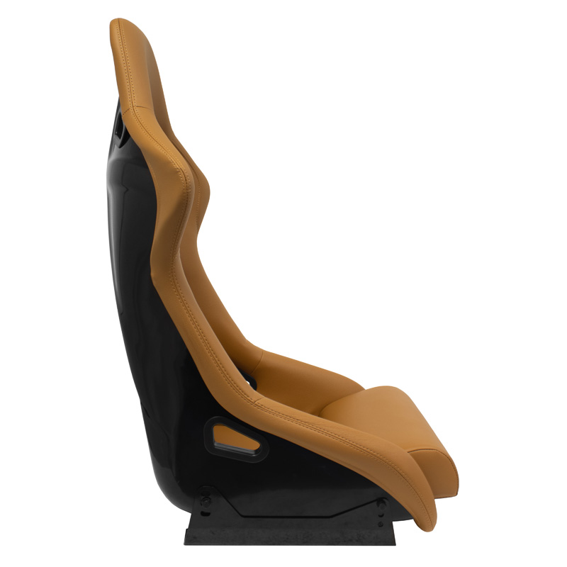 Siège baquet 'BS1' - Simili Cuir Beige - Dossier fixe en polyester - incl. glissières