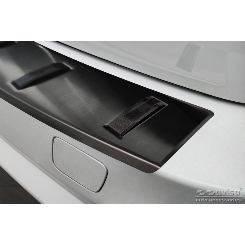 Protection de seuil arrière inox noir sur mesure pour BMW X5 F15 (incl. Paquet M) 2013-2018 'STRONG EDITION'