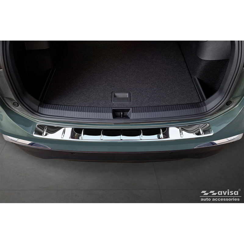 Protection de seuil arrière inox Chrome sur mesure pour Volkswagen Tiguan (CT1) 2024- 'Ribs'