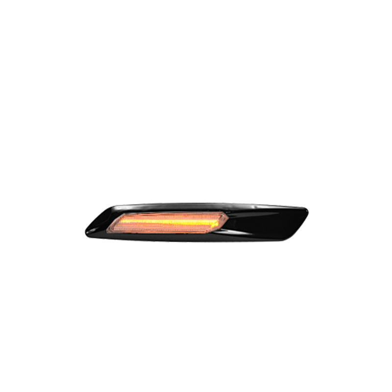 Set de Clignotants Latéraux LED en Look-F10 sur mesure pour BMW Série 1 E8x / Série 3 E9x / Série 5 E6x - Fumée/Noir-Chromé - avec fonction feux de route