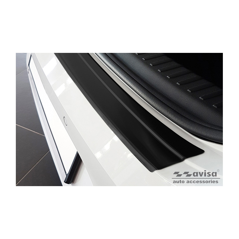 Protection de seuil arrière inox noir sur mesure pour Seat Leon IV HB / Cupra Leon HB (KL) 5-portes 2020-2024 & FL 2024-