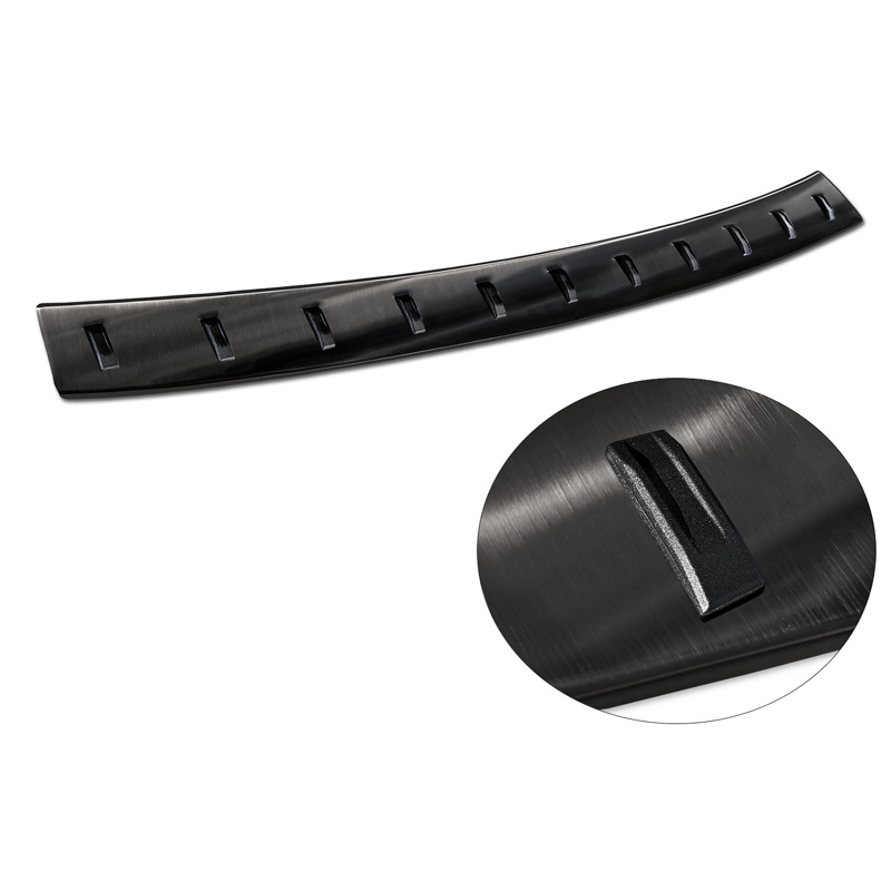 Protection de seuil arrière inox noir sur mesure pour Citroën Space Tourer & Jumpy 2016- / Peugeot Traveller & Expert 2016- / Toyota Proace Verso 2016- / Opel Vivaro & Zafira Life 2019- 'STRONG EDITION'