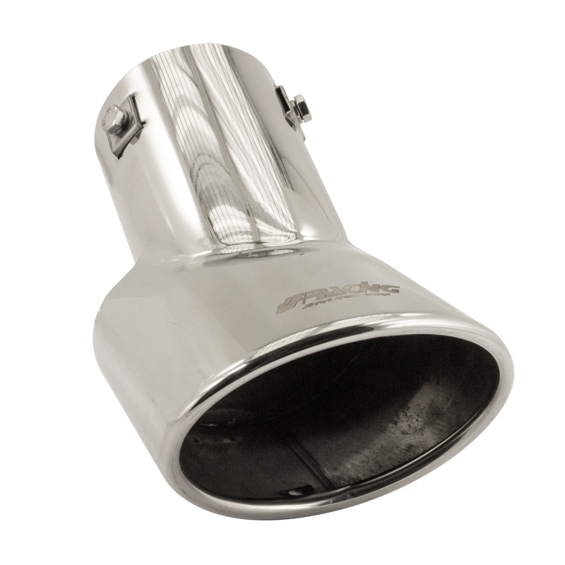Simoni Racing Embout d'Échappement Ovale Inox - 116x86xL180mm - Montage 46->74mm
