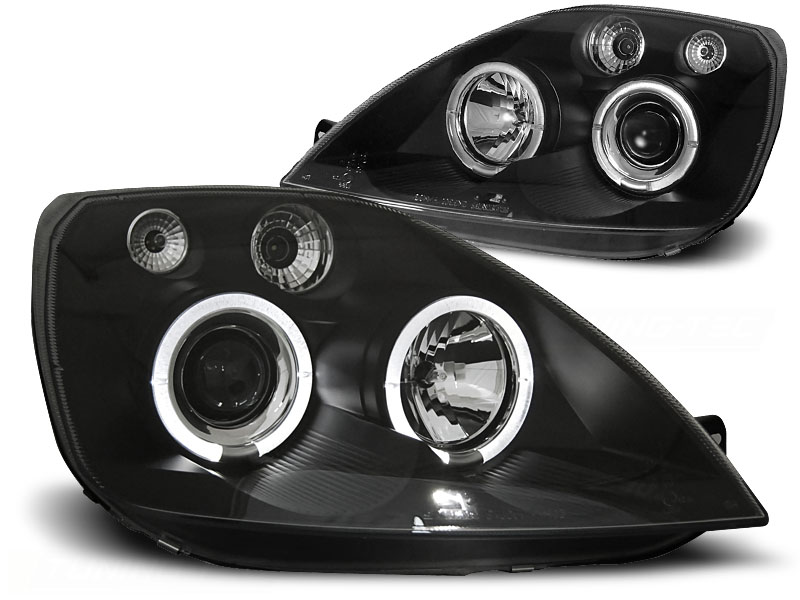 Phares Ford Fiesta MK6 02-05 Angel Eyes noire