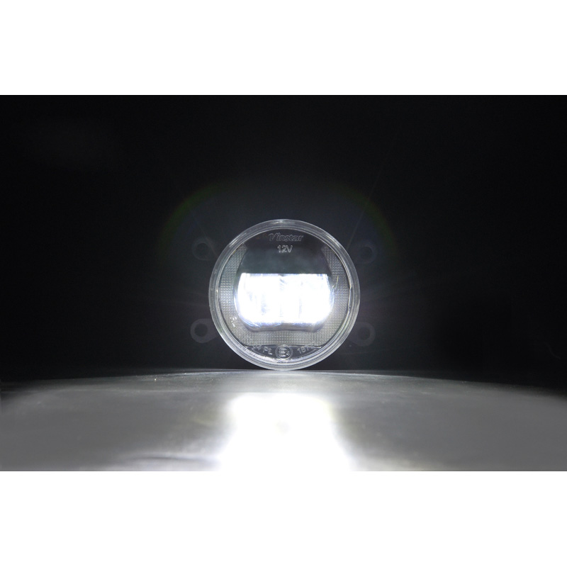 Jeu de phares antibrouillard semi-universels à LED + feux diurnes 'U-Shape' - diamètre 90mm - ECE-R19/R87 E-marque d'homologation
