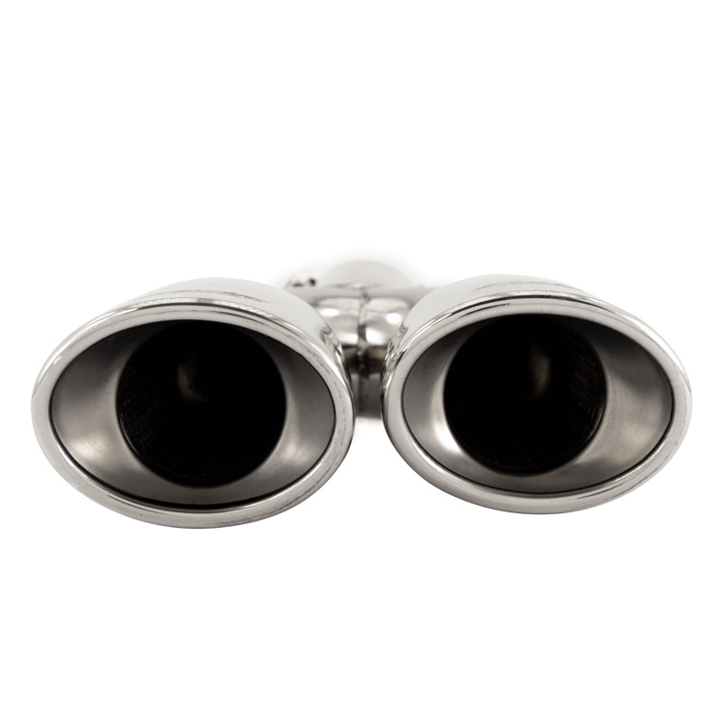 Simoni Racing Embout d'Échappement Ovale Double/Oblique Inox - 167x67xL220mm - Montage 37->57mm - à droite