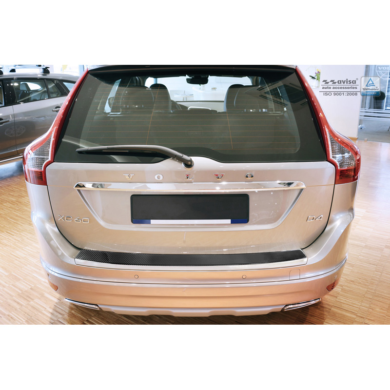 Protection de seuil arrière carboné sur mesure pour Volvo XC60 2013-2016 Carboné noir