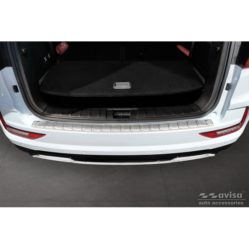 Protection de seuil arrière inox sur mesure pour Ssangyong Rexton (YK) Facelift 2021- 'Ribs'