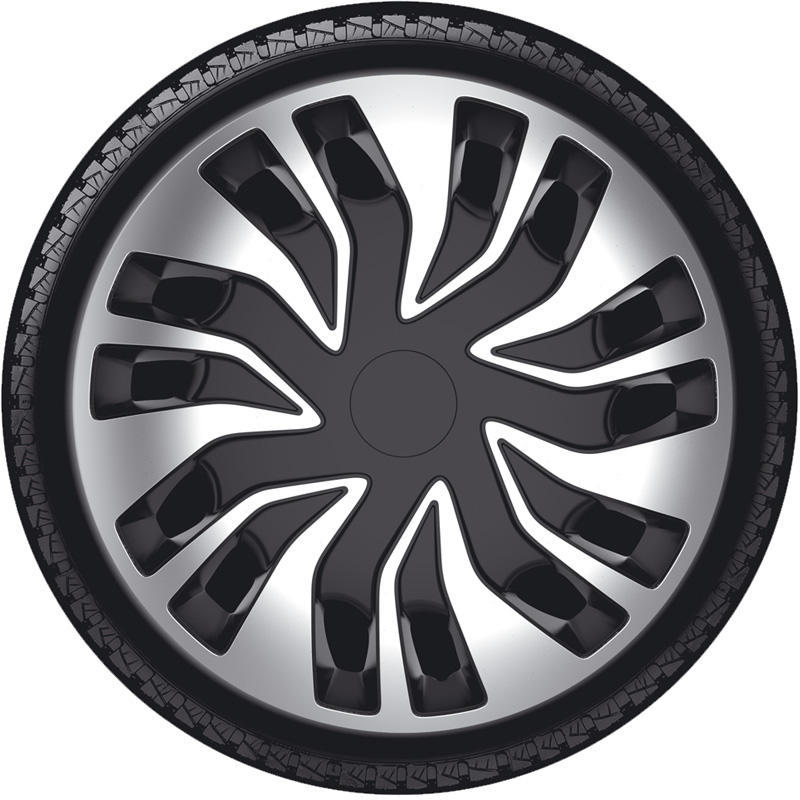 Jeu d'enjoliveurs Fast-VAN 15-inch argent/noir (sphère)