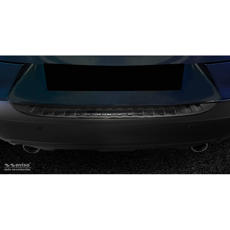 Protection de seuil arrière inox noir sur mesure pour Mazda CX-3 2015-2022 'Ribs'