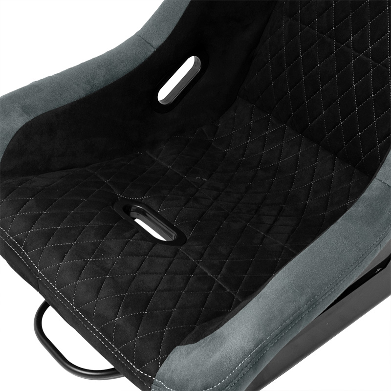 Siège baquet 'LV' - Noir/Gris - Dossier fixe en polyester - incl. glissières