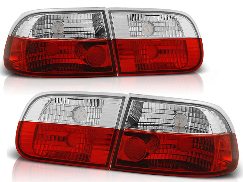 Set de Feux Arrière sur mesure pour Honda Coupe/Sedan 1992-1995 - Rouge/Cristal