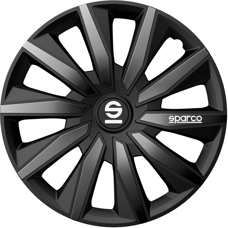 Sparco Enjoliveurs Milano - 16-pouces - Noir/Gris - Set de 4 pièces