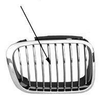 grille, chroom, chroom binnenwerk, rechts BMW 3 serie E46, 2001-