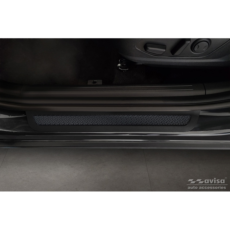 Seuils de portes aluminium 'Riffled Plate' sur mesure pour Kia Sportage (NQ5) 2021- - 2-pièces - Noir