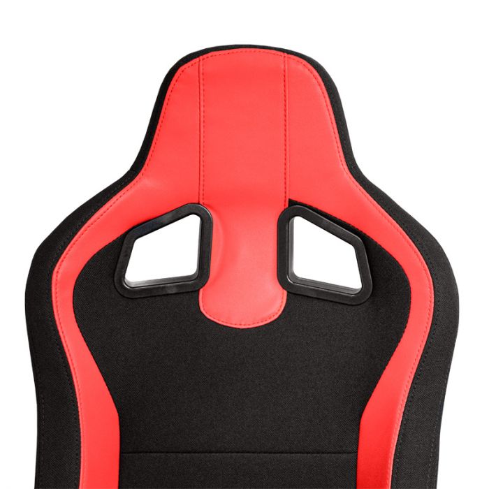 Siège baquet 'MR' - Simili Cuir Noir + Rouge Textile Pine - Dossier réglable - incl. glissières