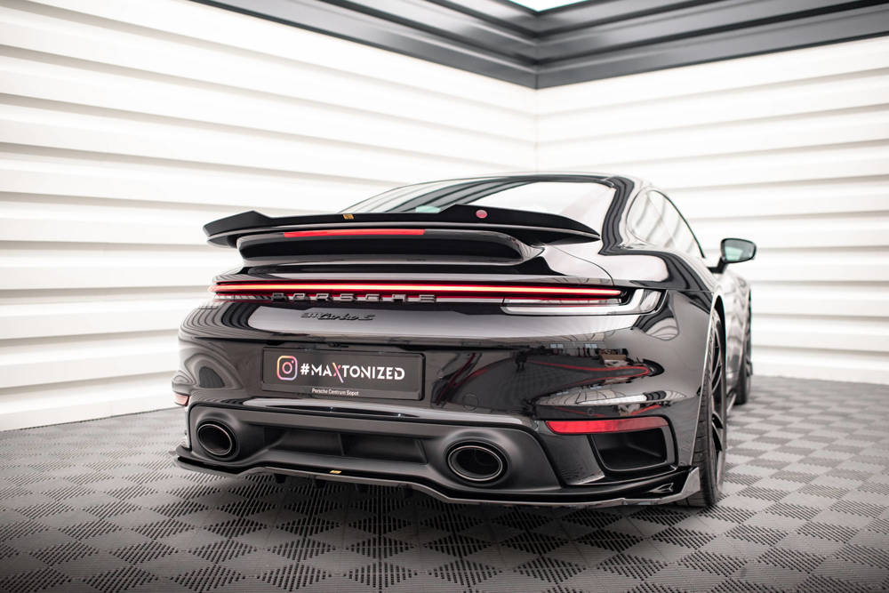 Spoiler Porsche 911 Turbo S 992 Maxton Glans Zwart