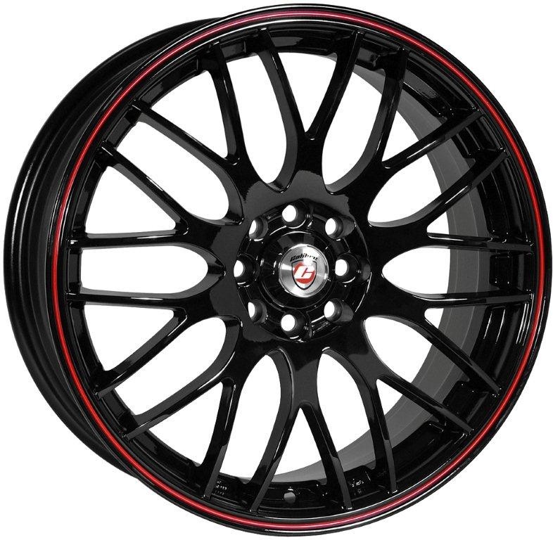 Velgen Calibre Motion II 7.5x18 8x100 Black/Red pinstripe