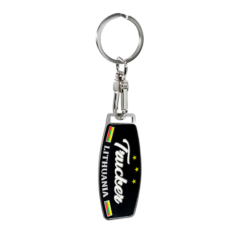 Porte-clés en acier inoxydable - Trucker/Lithuania