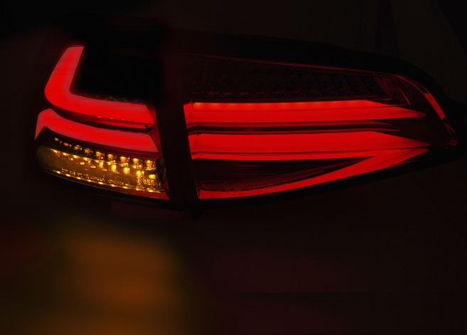 Taillights fits VW Golf VII red/Smoke Lightbar