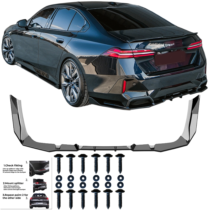 Oneway Jupe Arrière sur mesure pour BMW Serie-5 G60/G61 Sedan/Touring M-Pack 2023- incl. i5 - Noir brillant
