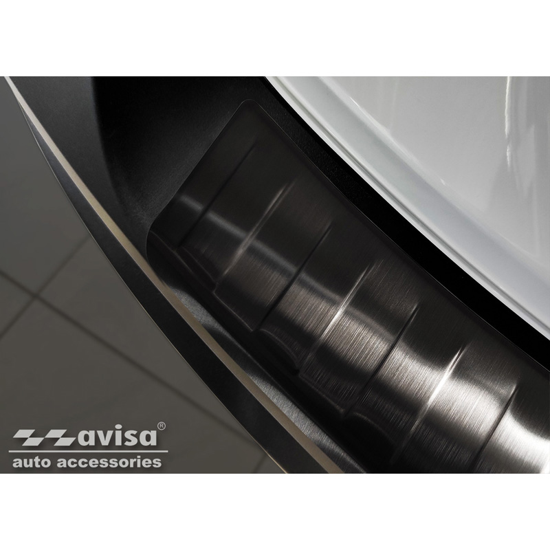 Protection de seuil arrière inox noir sur mesure pour Mazda MX-30 2020- - 'Ribs'