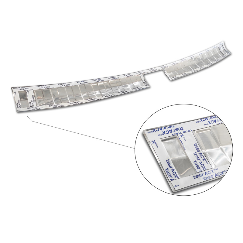 Protection de seuil arrière d'intérieur inox sur mesure pour Volkswagen Tiguan 2016-2020 & FL 2020-2024 'Ribs'