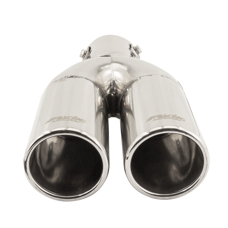 Simoni Racing Embout d'Échappement Rond Double Inox - Ø63xL220mm - Montage ->60mm