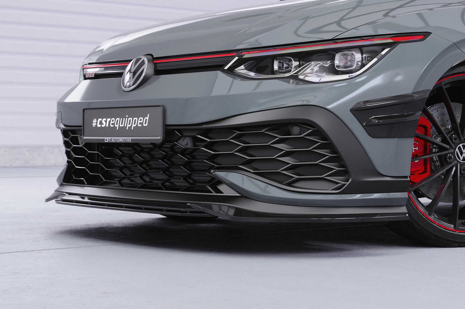 Voorspoiler VW Golf 8 GTI Clubsport glans zwart