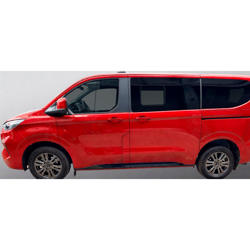 RGM Set Couvres de chassis latérales sur mesure pour Volkswagen Transporter T7 2024- & Ford Transit/Tourneo Custom 2023- empattement court - Noir brillant