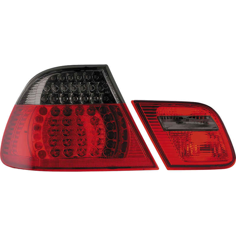 Set de Feux Arrière LED sur mesure pour BMW Série 3 E46 Coupe 1999-2003 - Rouge/Fumée