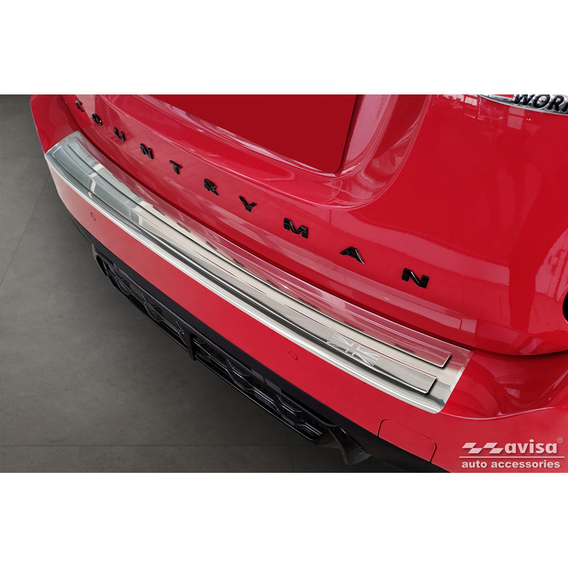 Protection de seuil arrière inox sur mesure pour Mini Countrymann F60 FL 2020-2023 'British Flag'