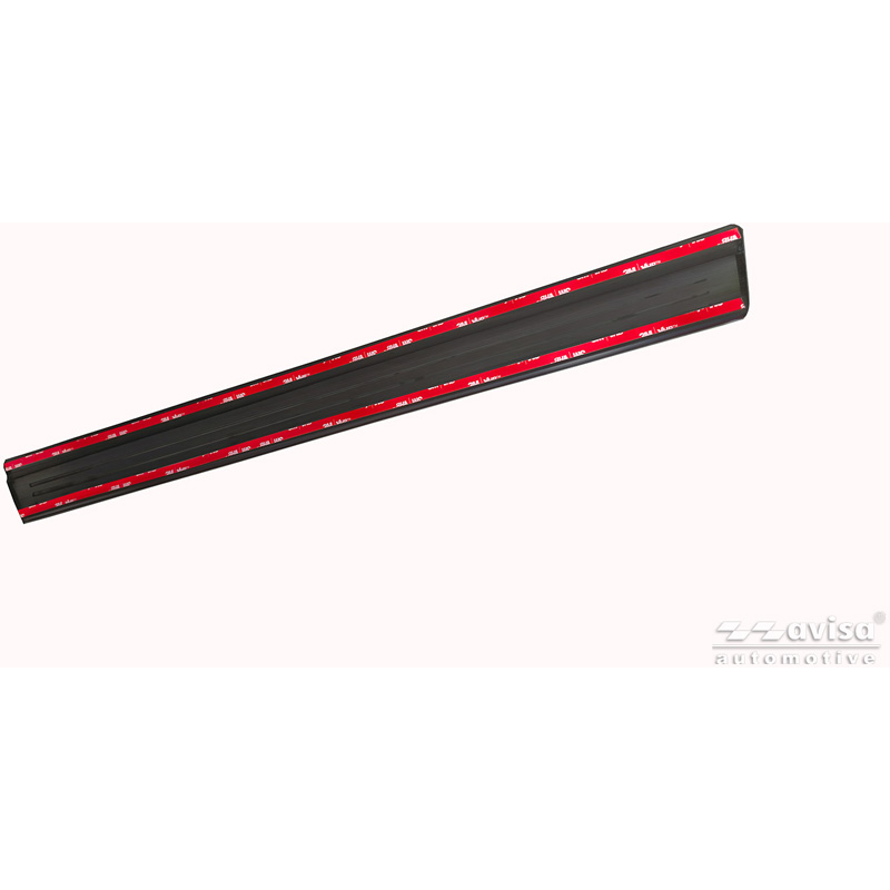 Avisa Seuils de portes inox noir sur mesure pour Nissan Qashqai III 2021-2024 & Facelift 2024- - 'Lines' - 4-pièces