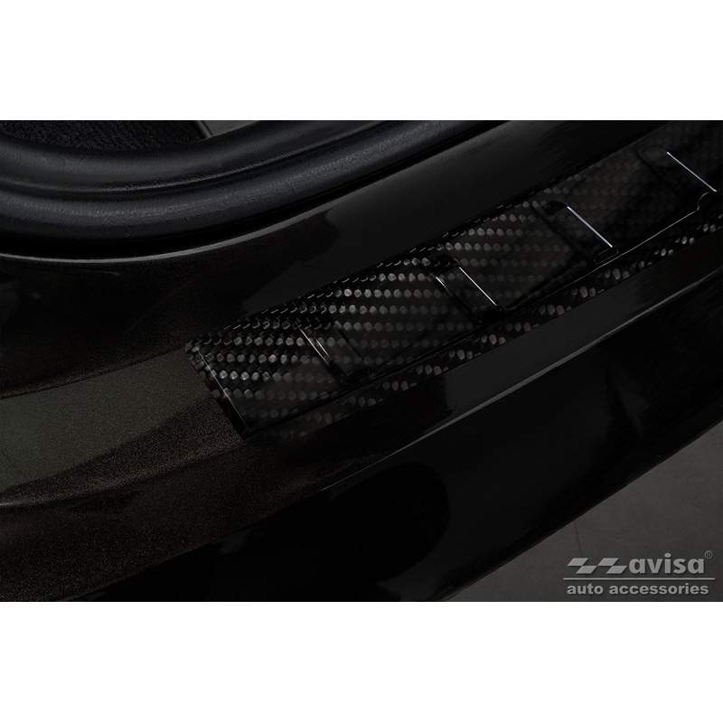 Protection de seuil arrière carboné 3D sur mesure pour Audi A6 Allroad 2012-2018 'Ribs'