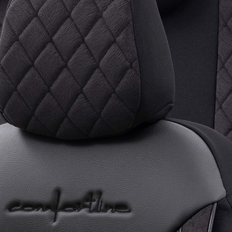 Housse de sièges universel en velours/textile 'Comfortline VIP' Noir - 11-pièces - adapté aux Side-Airbags